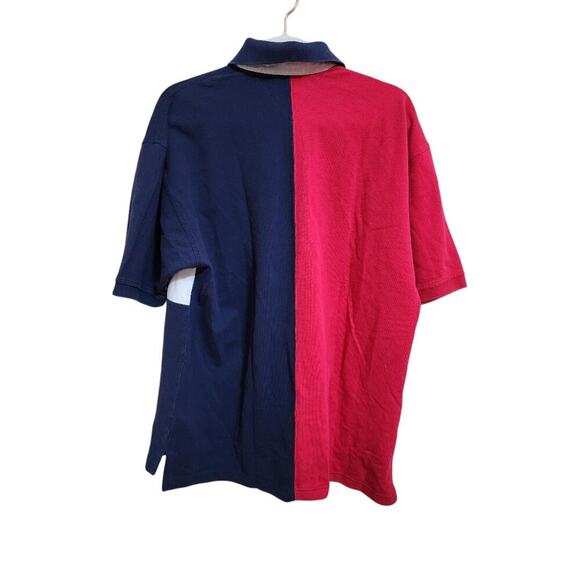 Vintage Men's Tommy Hilfiger Red and Blue Polo Size Large - Picture 3 of 3